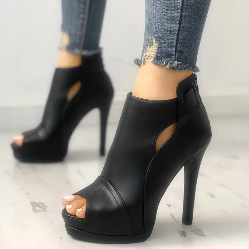 2020 New Women Pumps Spring Fall Office Shoes Breathable Hollow Out Square Heel Boots Woman Platform Heels Party Wedding Shoes Fashion Nova Shoes