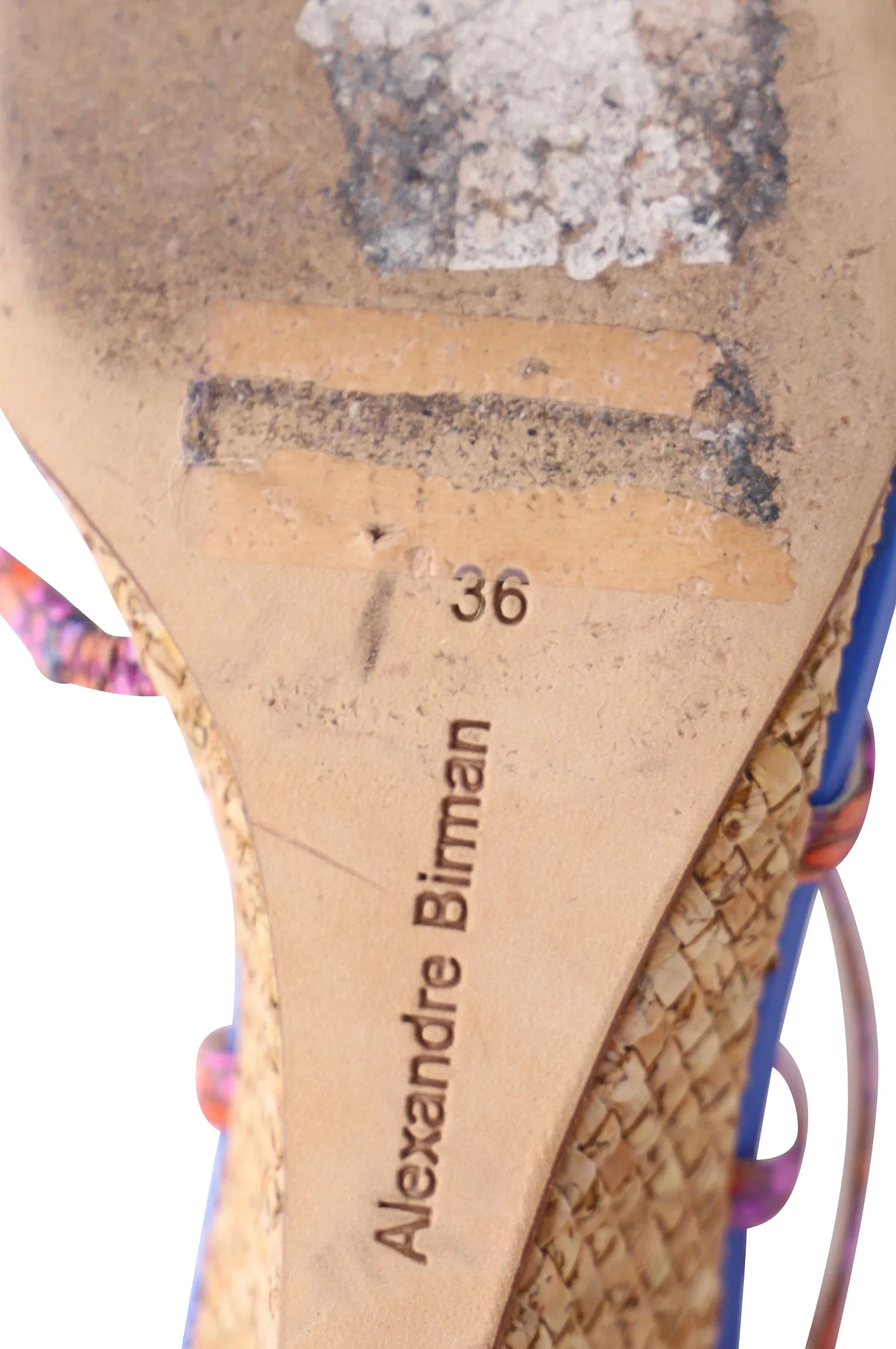 Alexandre Birman Multi Strap Wedge Sandals in Multicolor Leather