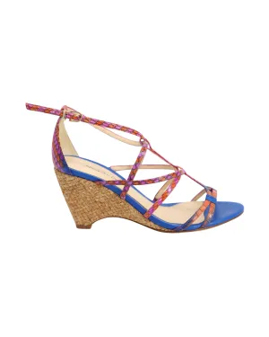 Alexandre Birman Multi Strap Wedge Sandals in Multicolor Leather