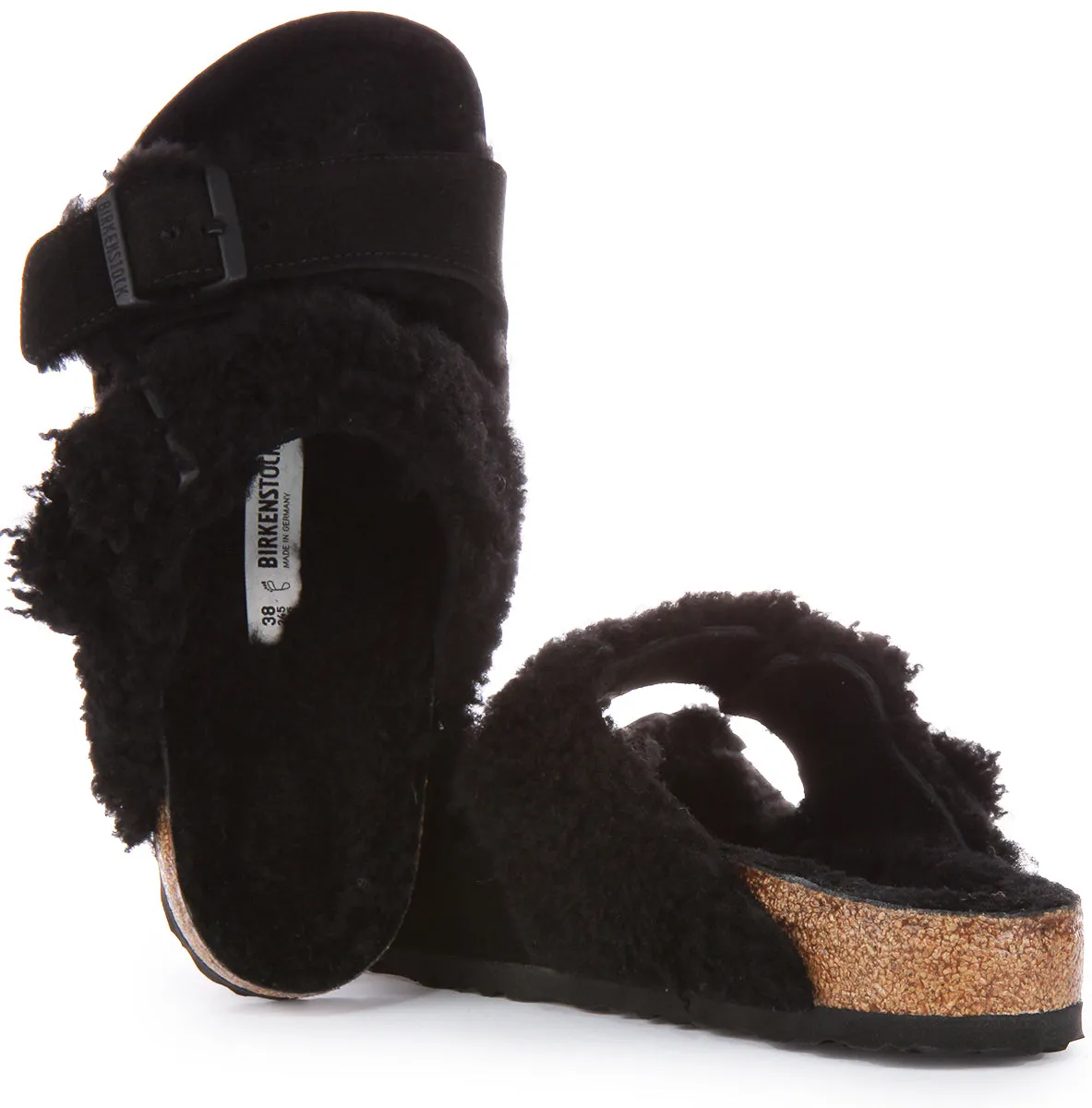 Birkenstock Arizona Split Fur In Black | Regular Fit Shoes Birkenstock
