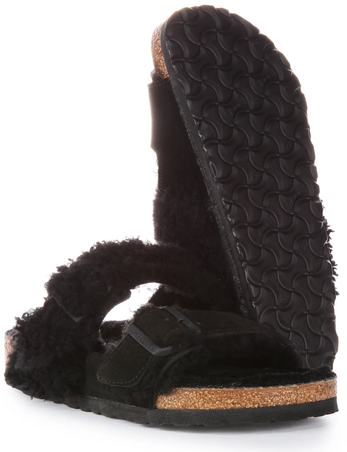 Birkenstock Arizona Split Fur In Black | Regular Fit Shoes Birkenstock