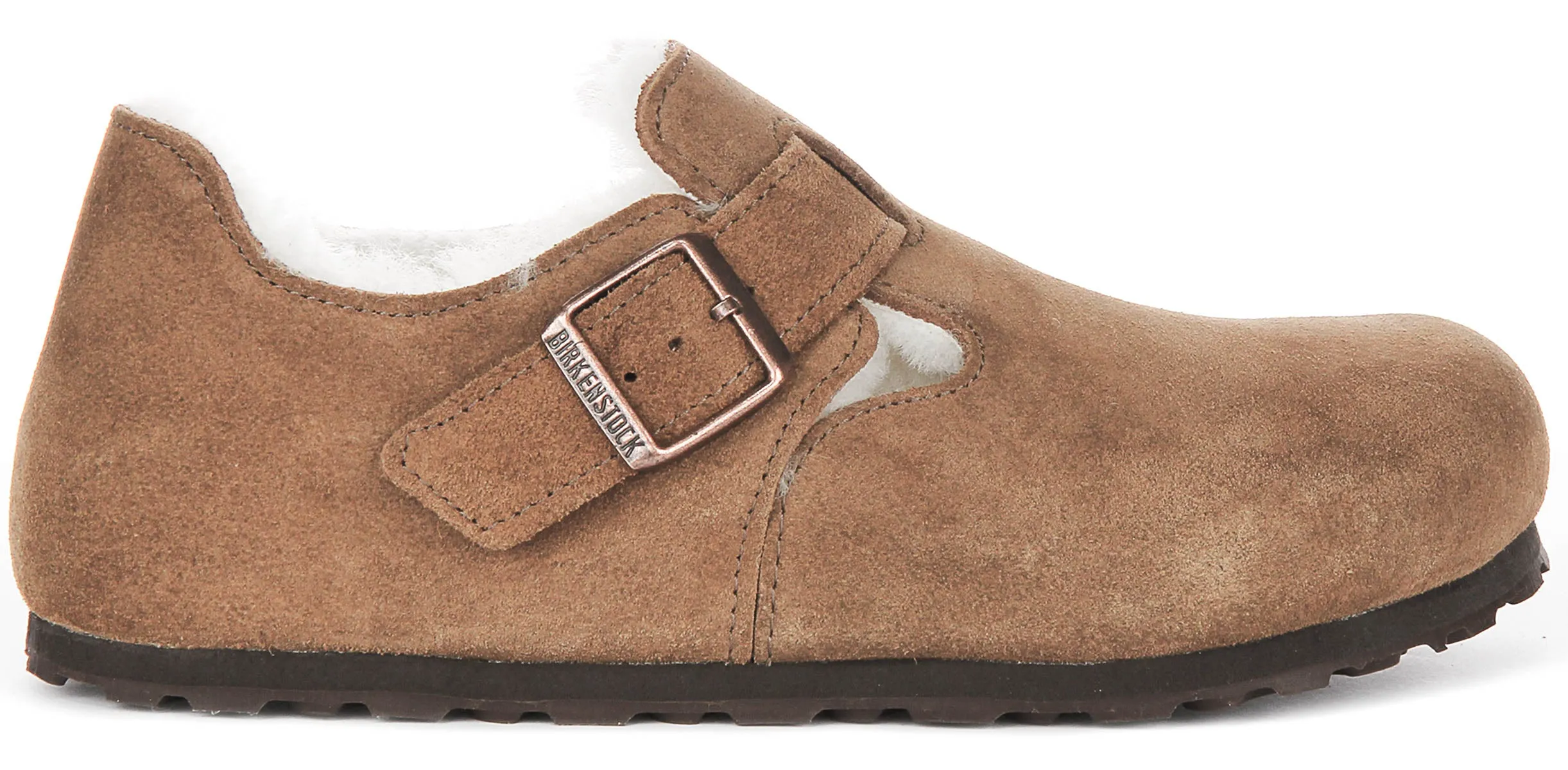 Birkenstock London Shearlin In Brown Suede | Regular Fit Shoes Birkenstock