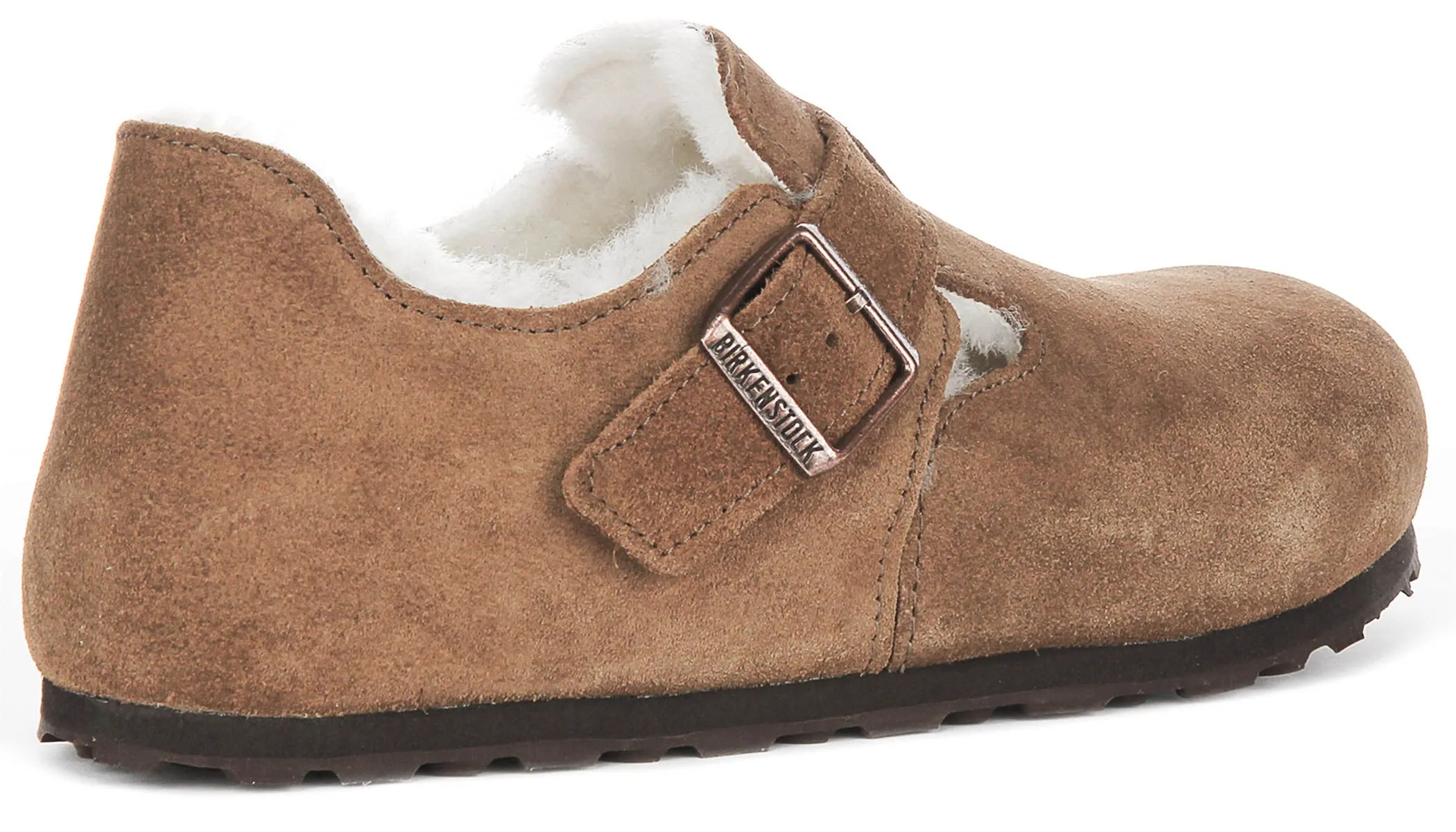 Birkenstock London Shearlin In Brown Suede | Regular Fit Shoes Birkenstock