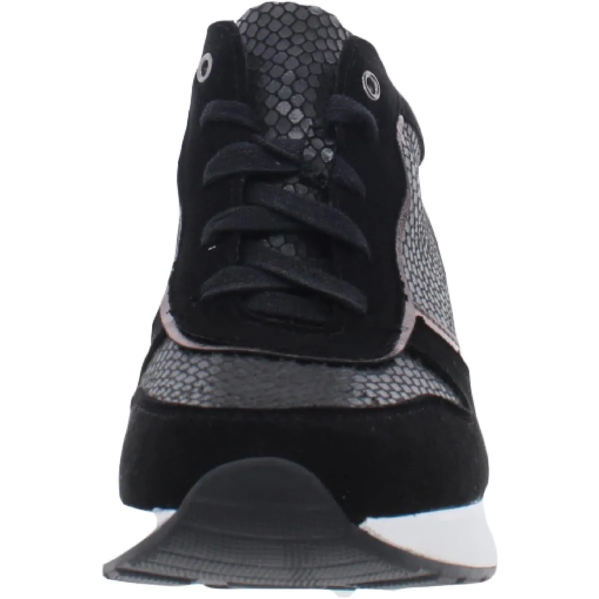 Canali Womens Faux Suede Snake Print Fashion Sneakers
