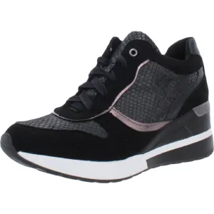 Canali Womens Faux Suede Snake Print Fashion Sneakers