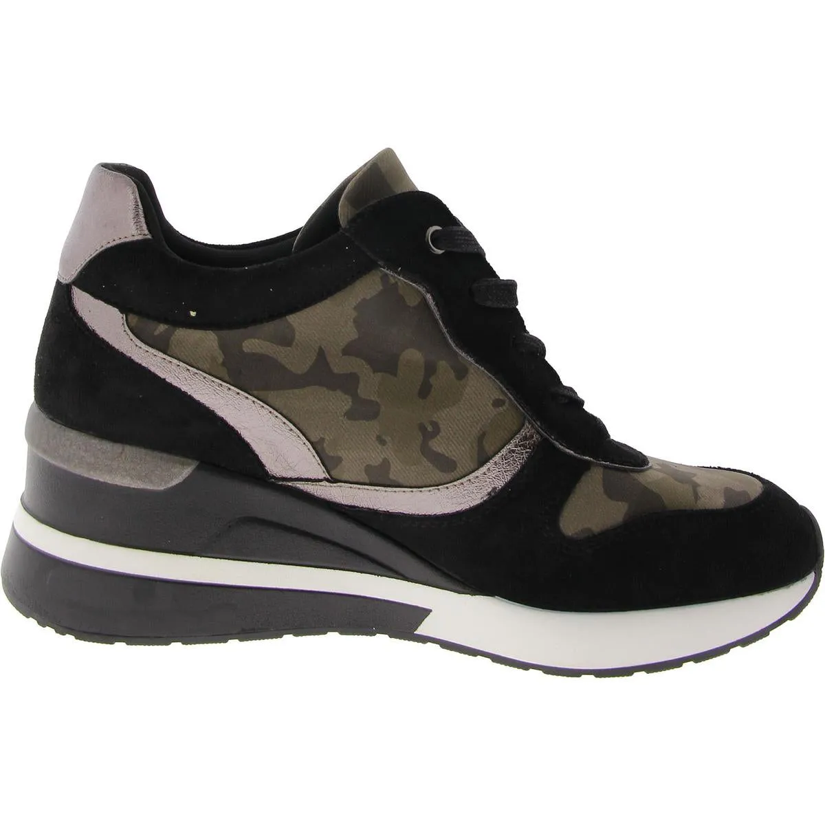 Canali Womens Faux Suede Snake Print Fashion Sneakers