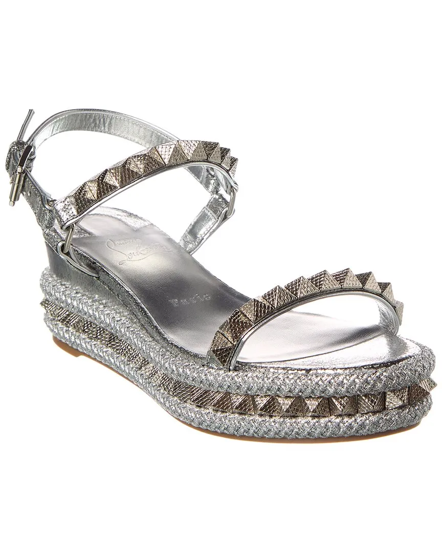 Christian Louboutin Pyraclou 60 Leather Wedge Sandal