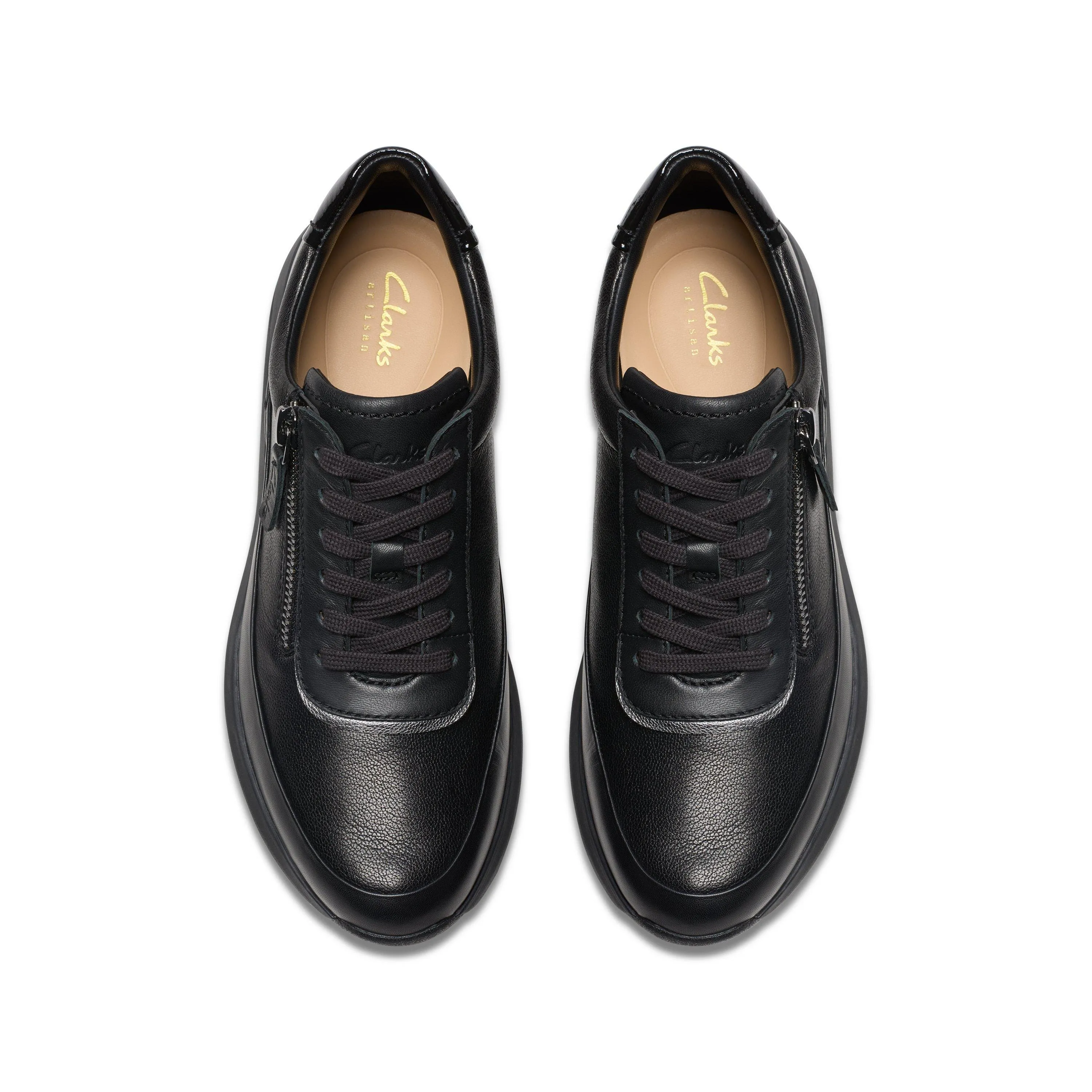 Clarks Tivoli Zip in Black Leather
