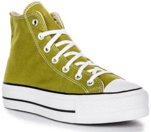 Converse All Star Lift Hi A08286C In Olive Green Shoes Converse
