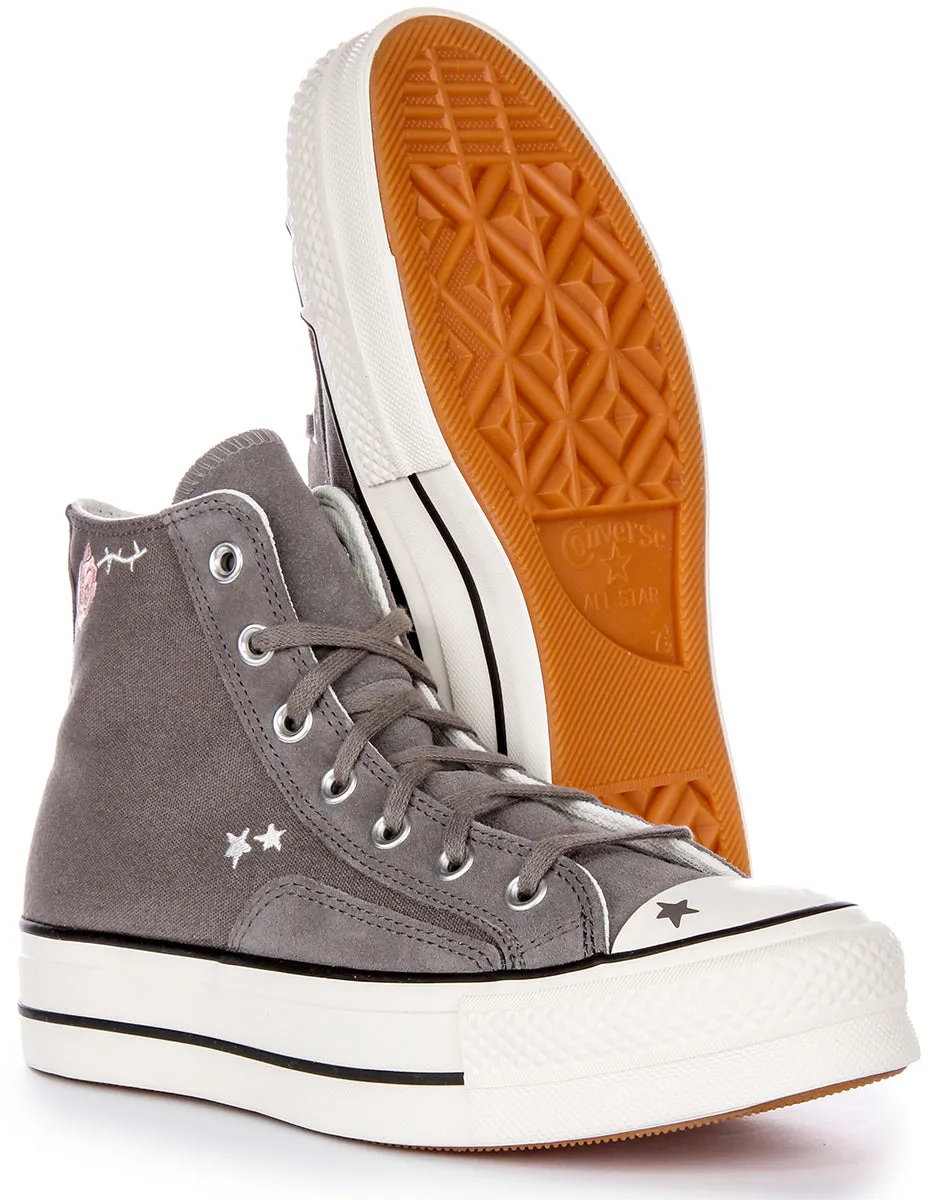 Converse All Star Lift Scribble A09165C In Grey For Women Shoes Converse