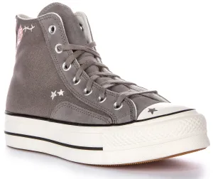 Converse All Star Lift Scribble A09165C In Grey For Women Shoes Converse