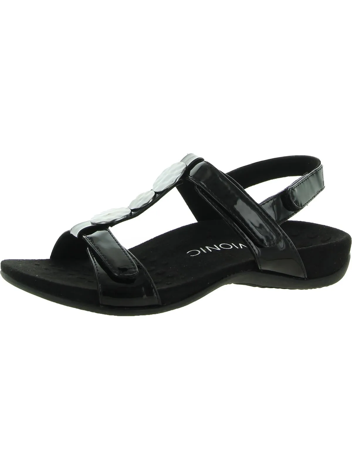 Farra Womens Patent Leather Wedge Sandals