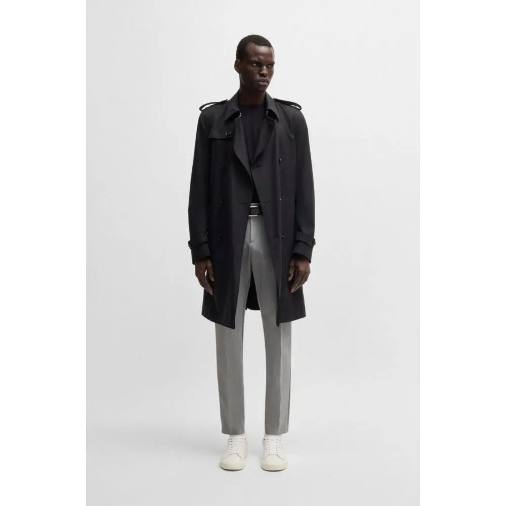 Faux-leather trainers with contrast backtab