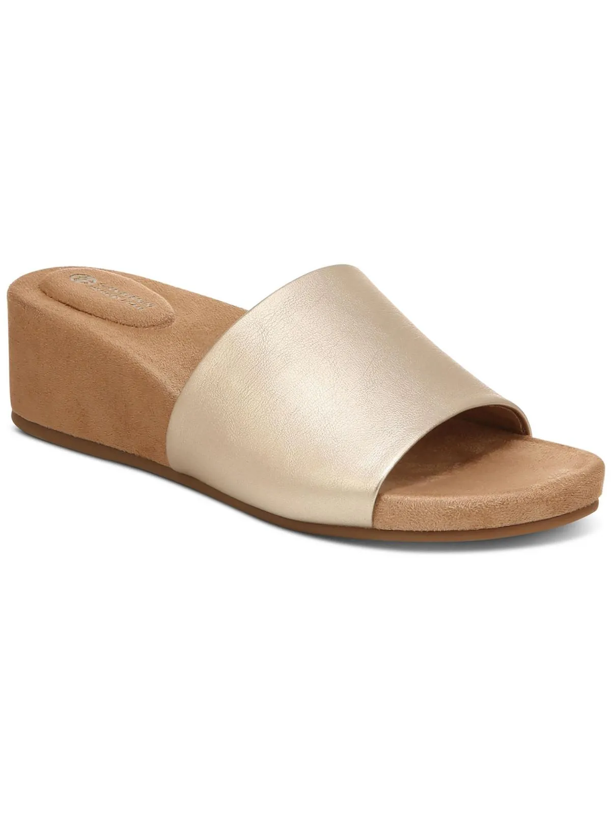 GIULIAA Womens Faux Leather Slip On Slide Sandals