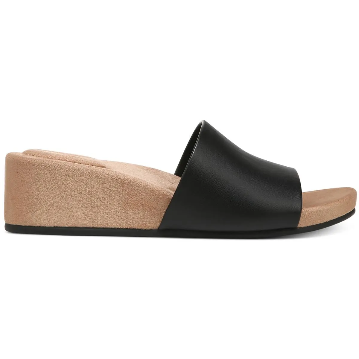 GIULIAA Womens Faux Leather Slip On Slide Sandals