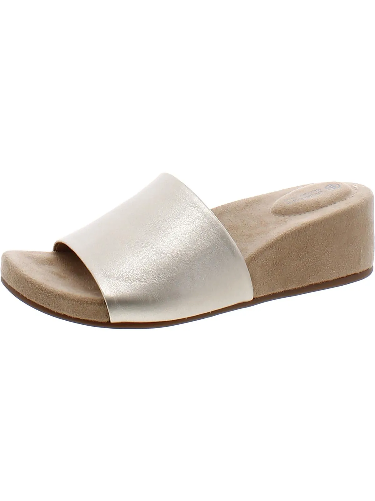 GIULIAA Womens Faux Leather Slip On Slide Sandals