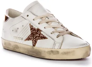 Golden Goose Super Star In White Bronze For Women Shoes Golden Goose