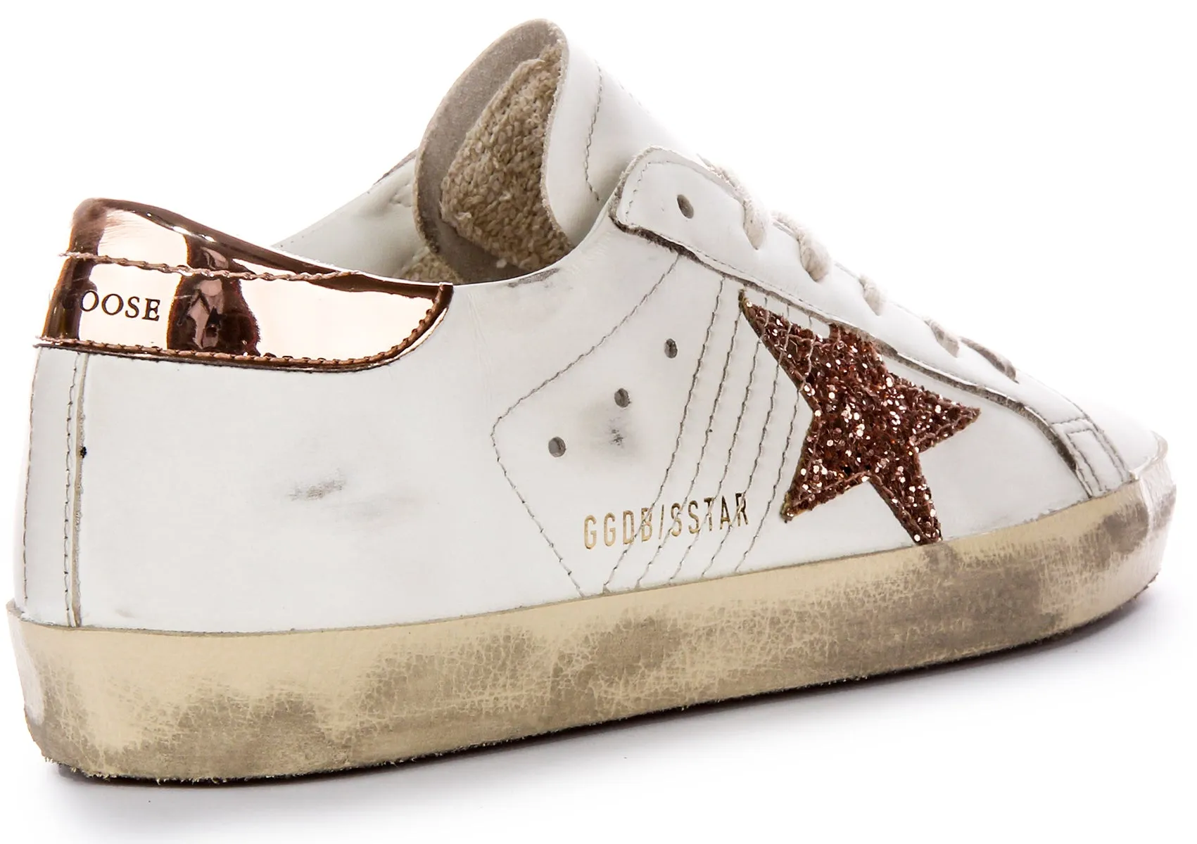 Golden Goose Super Star In White Bronze For Women Shoes Golden Goose