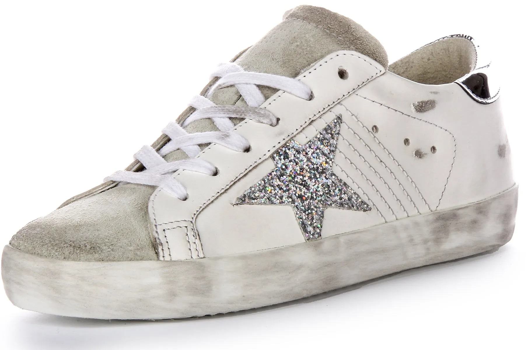 Golden Goose Super Star In White silver For Women Shoes Golden Goose