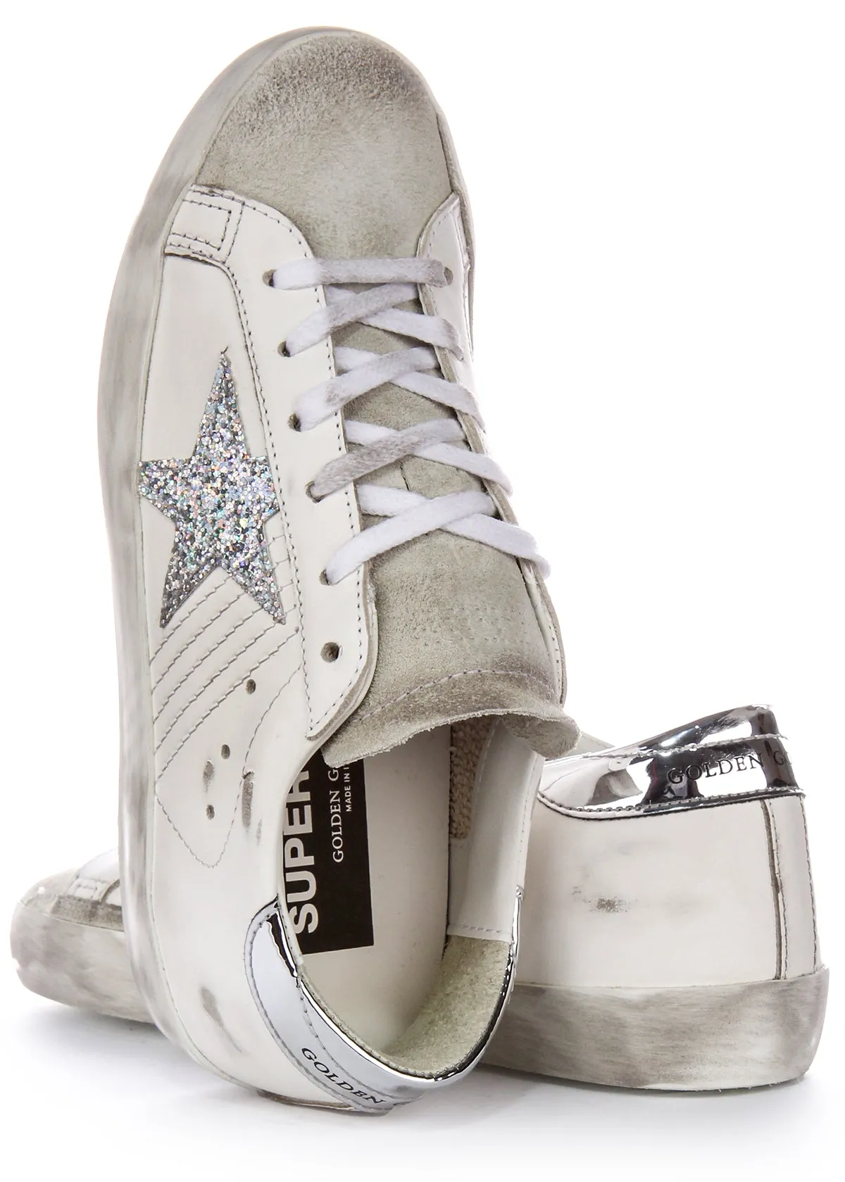 Golden Goose Super Star In White silver For Women Shoes Golden Goose