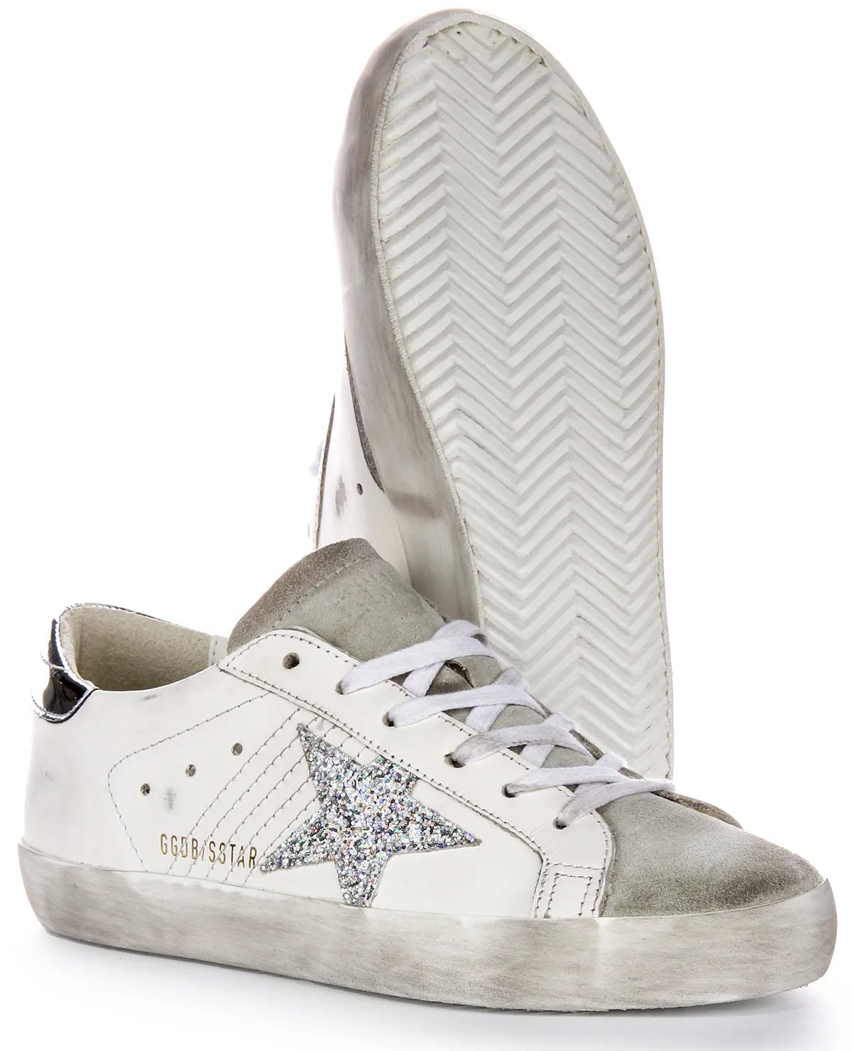 Golden Goose Super Star In White silver For Women Shoes Golden Goose
