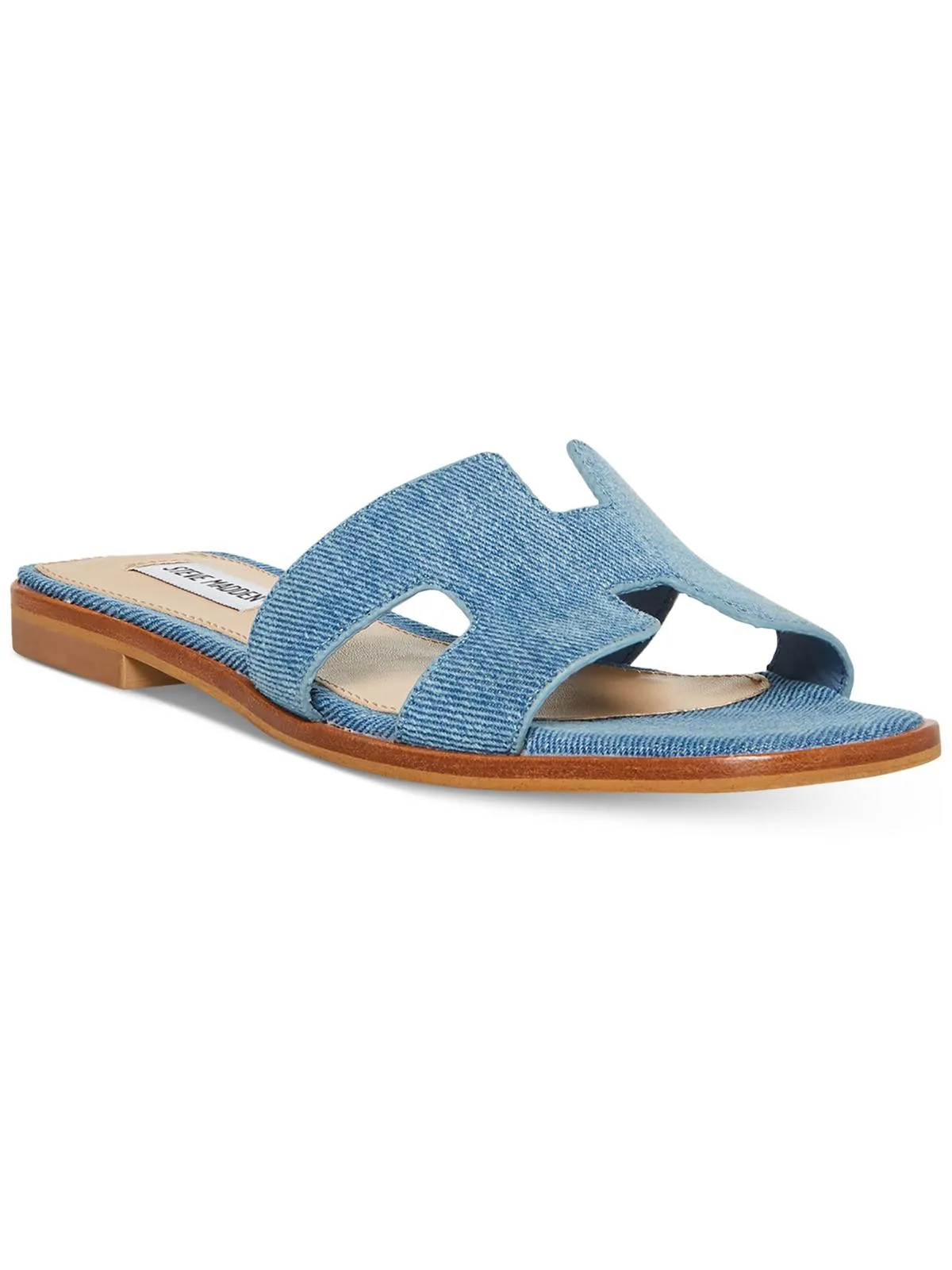 Hadyn Womens Leather Open Toe Slide Sandals