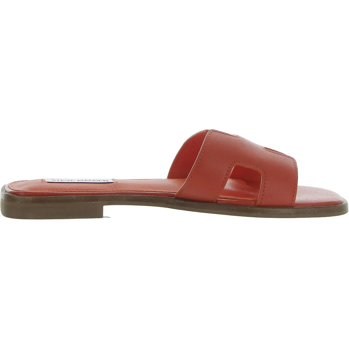 Hadyn Womens Leather Open Toe Slide Sandals
