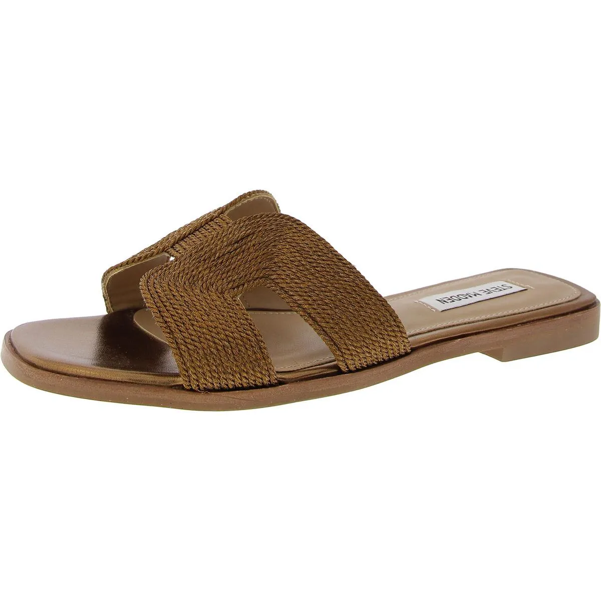 Hadyn Womens Leather Open Toe Slide Sandals