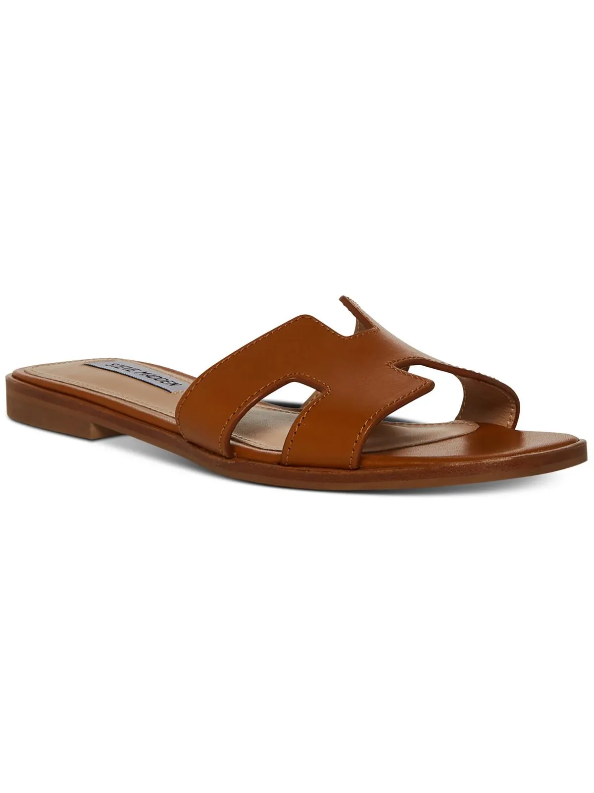 Hadyn Womens Leather Open Toe Slide Sandals