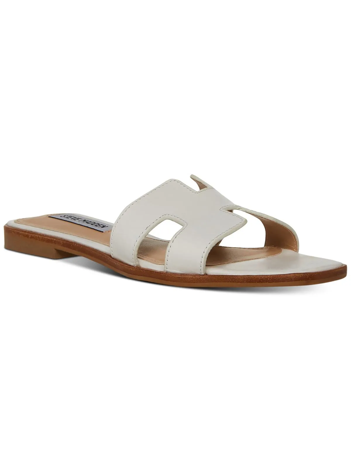 Hadyn Womens Leather Open Toe Slide Sandals