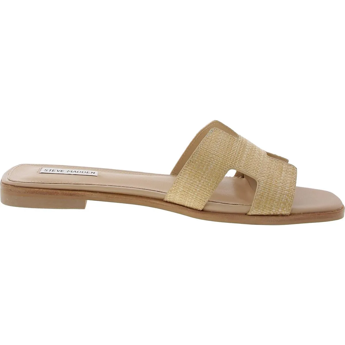 Hadyn Womens Leather Open Toe Slide Sandals
