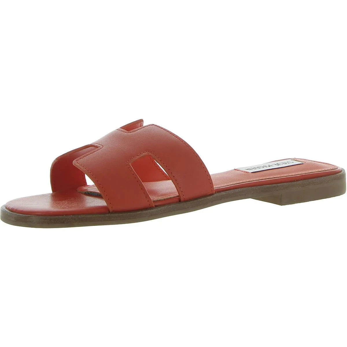 Hadyn Womens Leather Open Toe Slide Sandals
