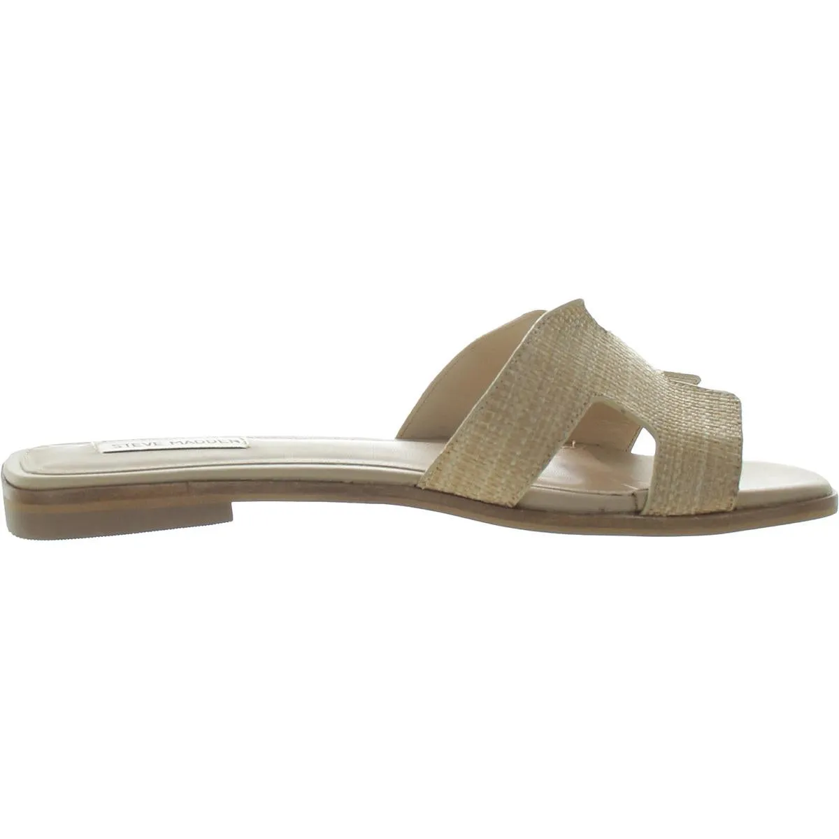 Hadyn Womens Leather Open Toe Slide Sandals