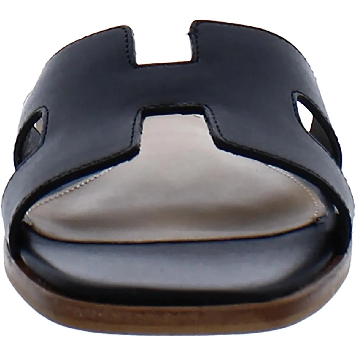 Hadyn Womens Leather Open Toe Slide Sandals