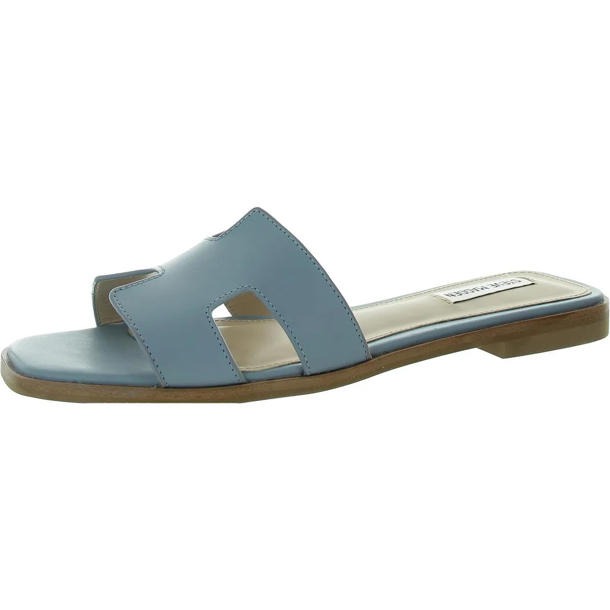 Hadyn Womens Leather Open Toe Slide Sandals