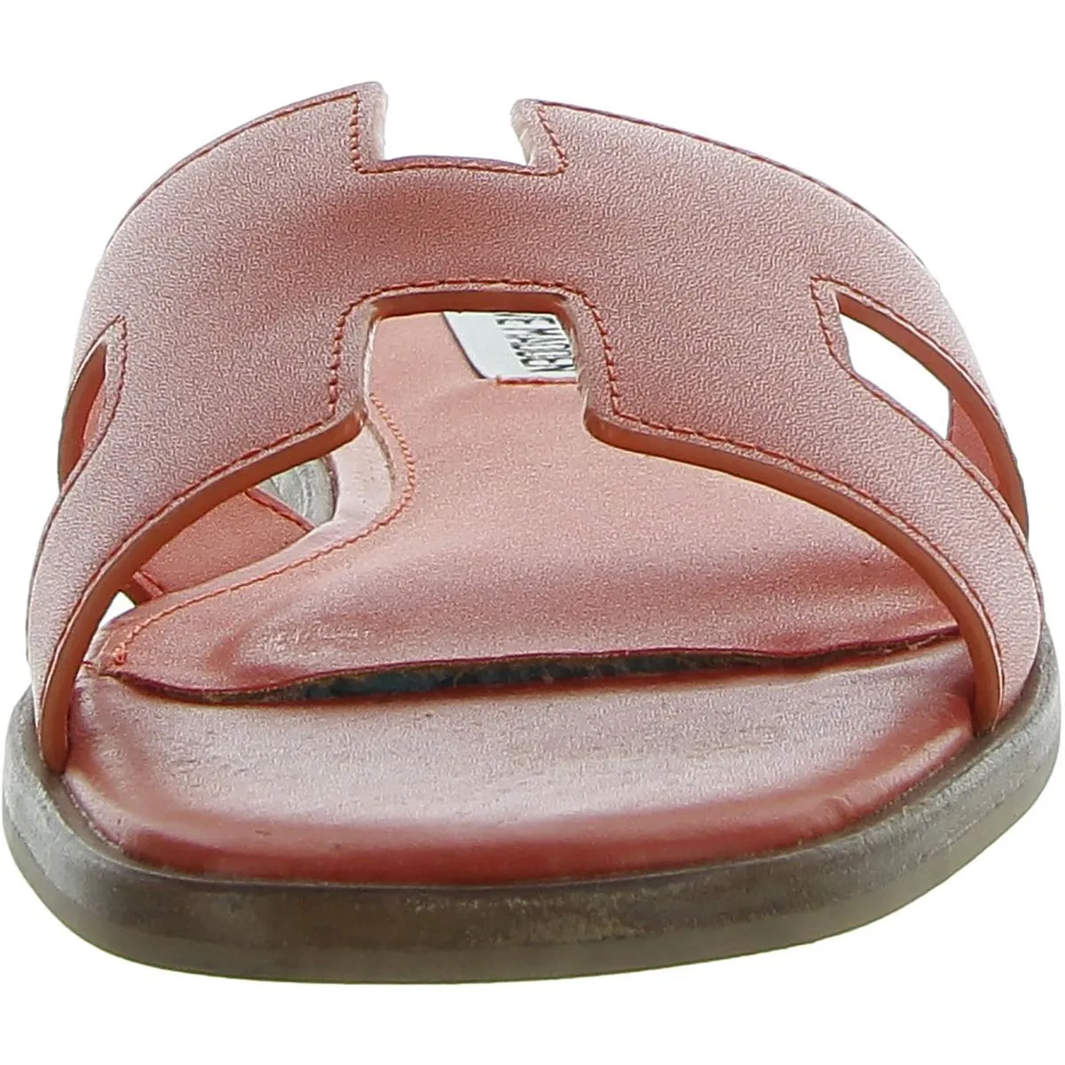 Hadyn Womens Leather Open Toe Slide Sandals