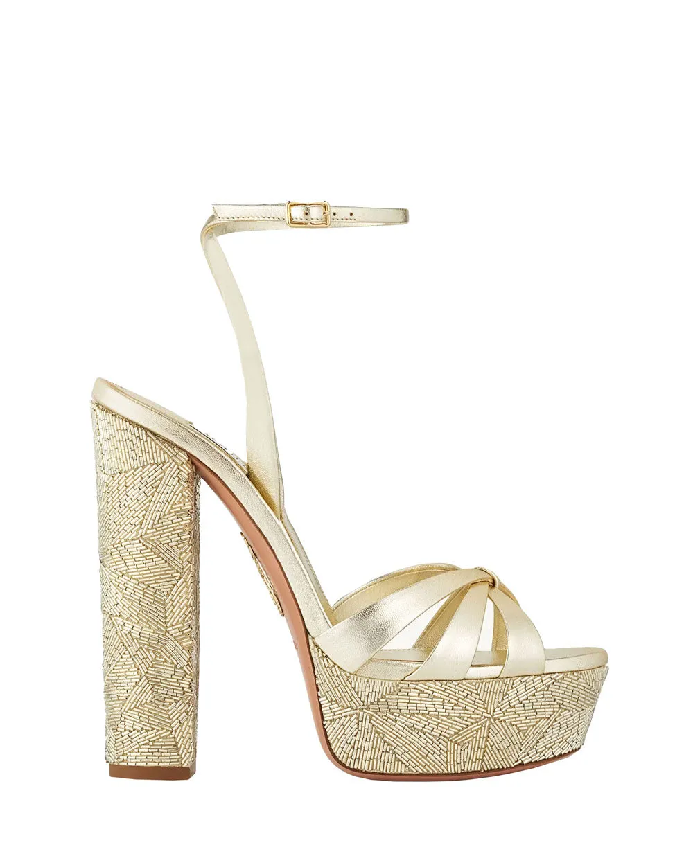 La Nuit Plateau 140 Sandal in Gold