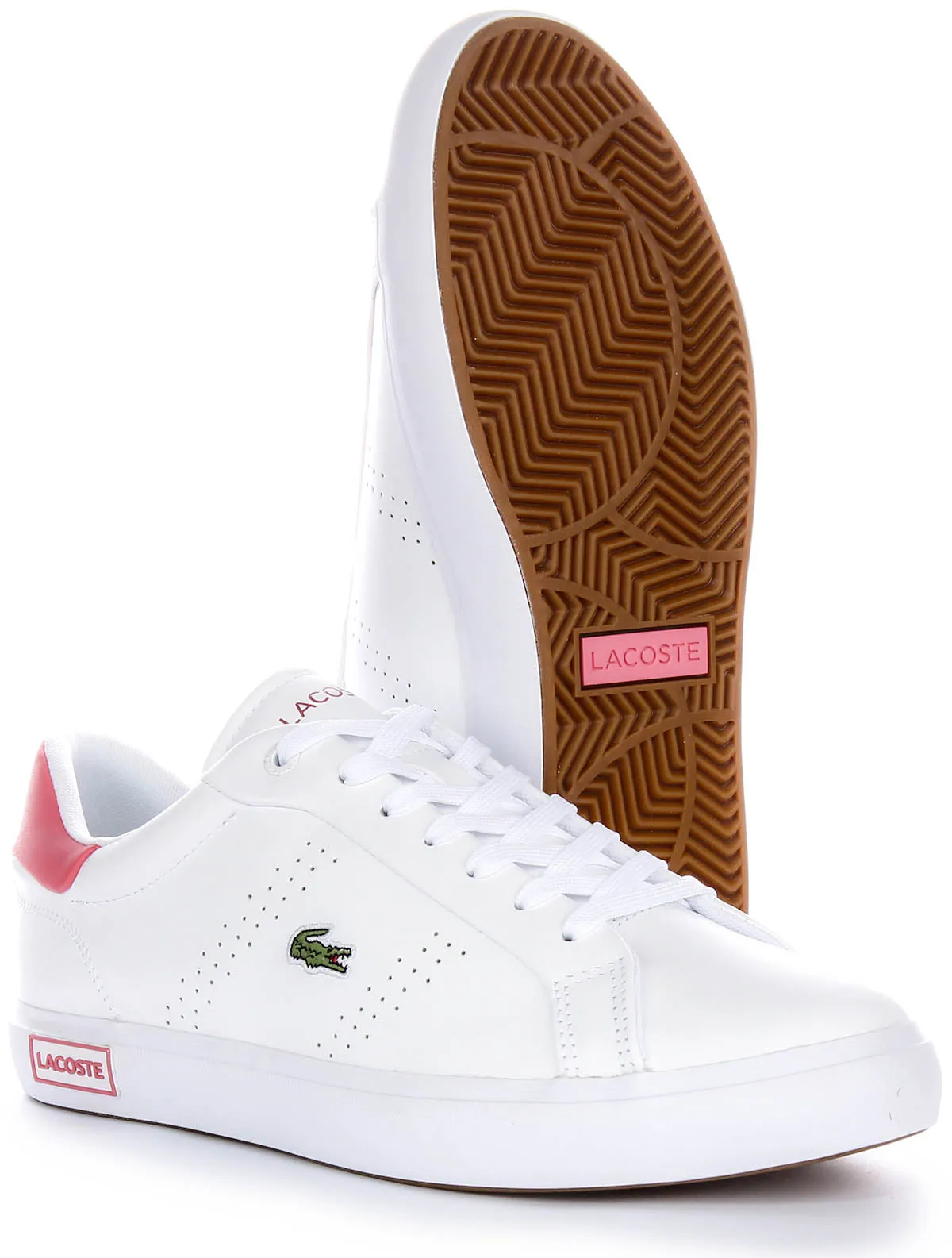 Lacoste Powercourt 2.0 In White Pink For Women Shoes Lacoste