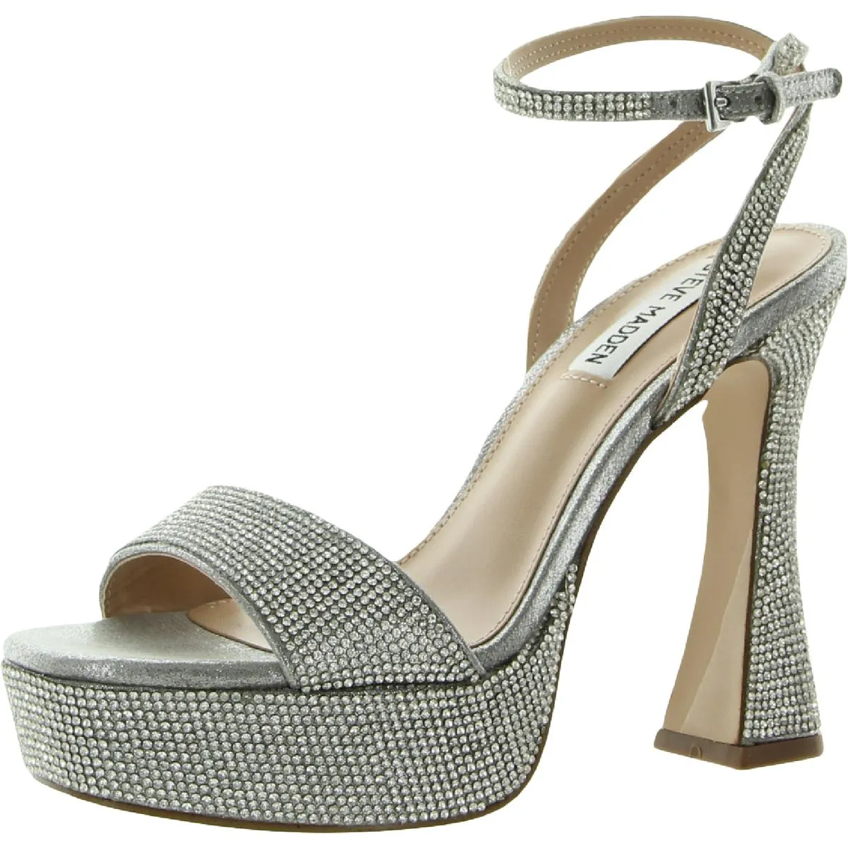 Lashed Womens Rhinestone Open Toe Slingback Sandals