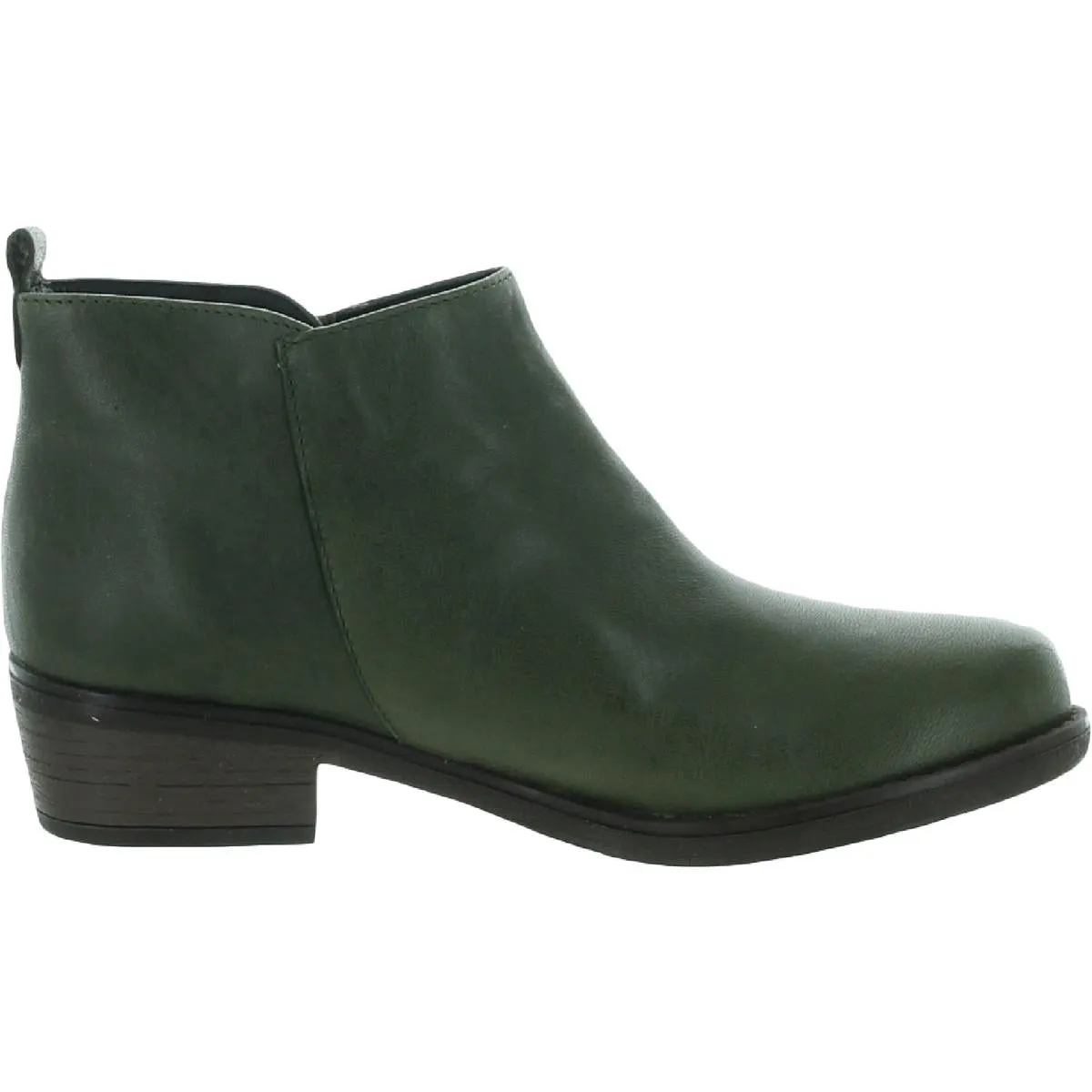 London Womens Leather Stacked Heel Booties