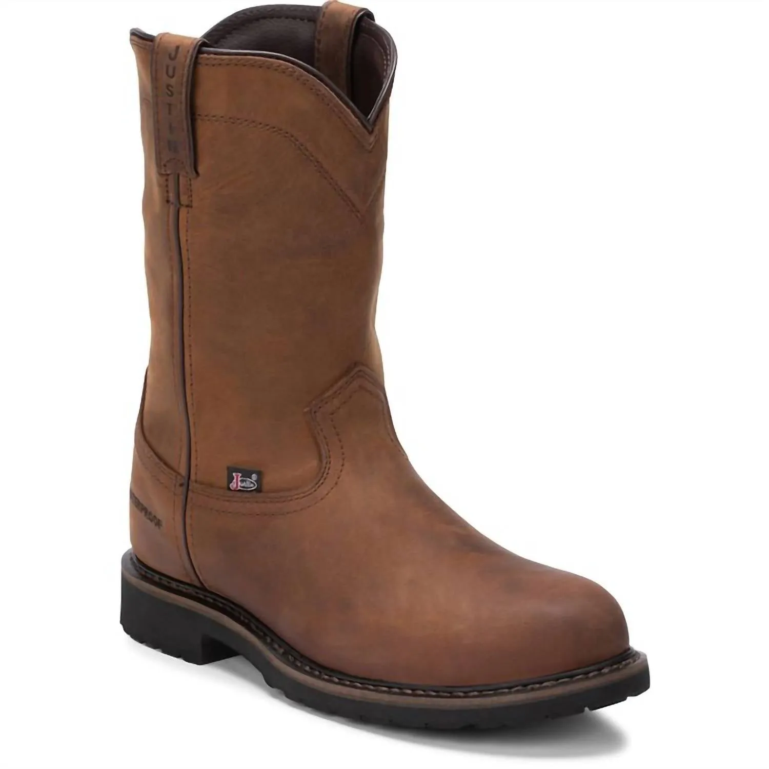 Men's Drywall 10" Waterproof Steel Toe Work Boots In Whiskey