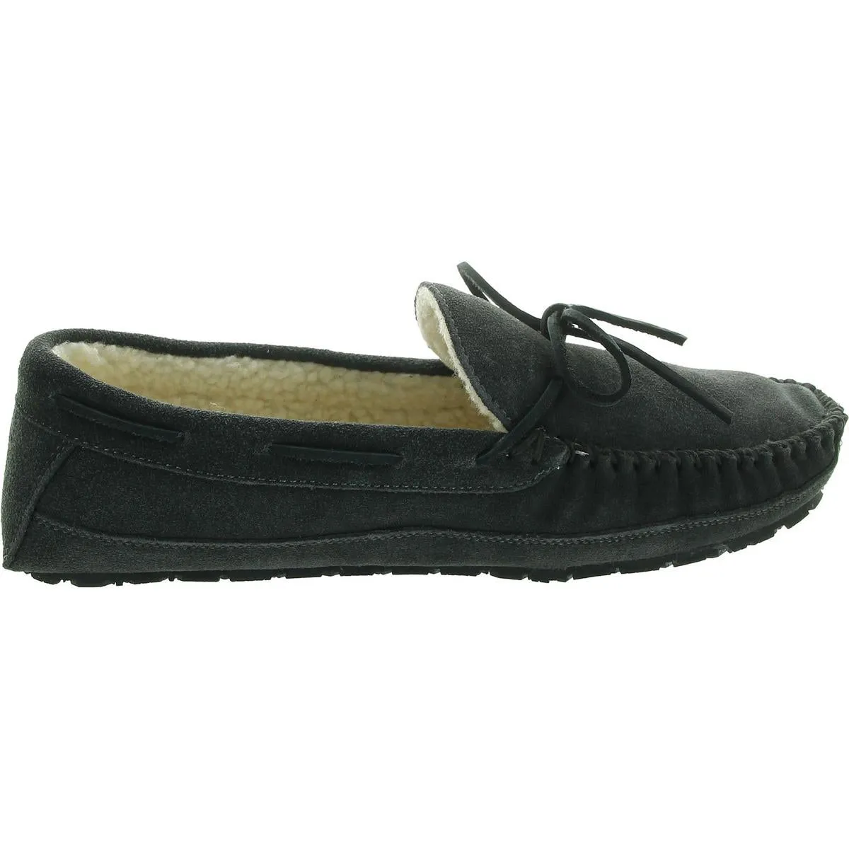 Mens Faux Fur Lined Leather Driving Moccasins