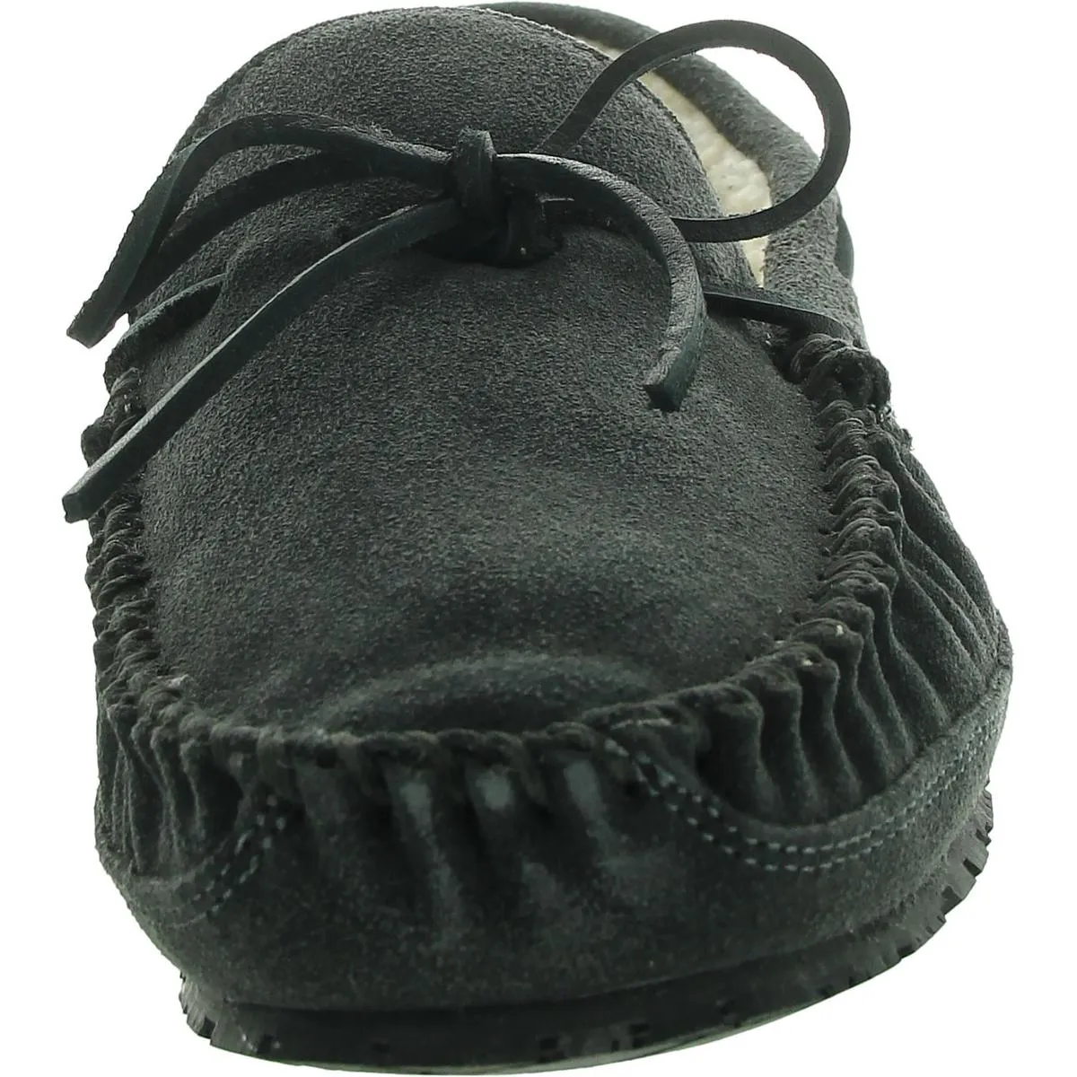 Mens Faux Fur Lined Leather Driving Moccasins