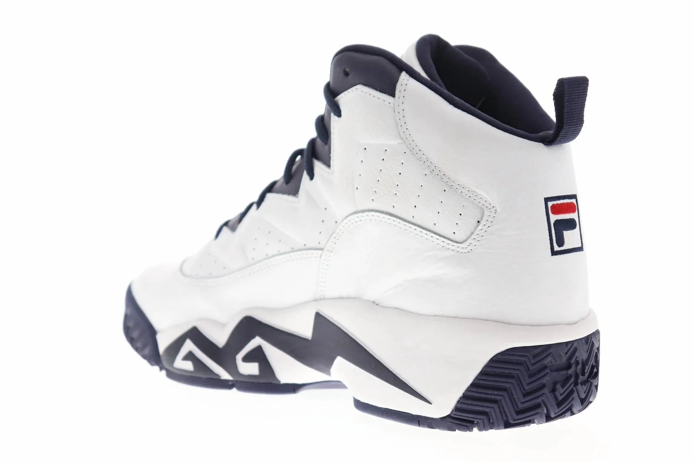 Men's Mb Leather Athletic Basketball Shoe In White/navy/red
