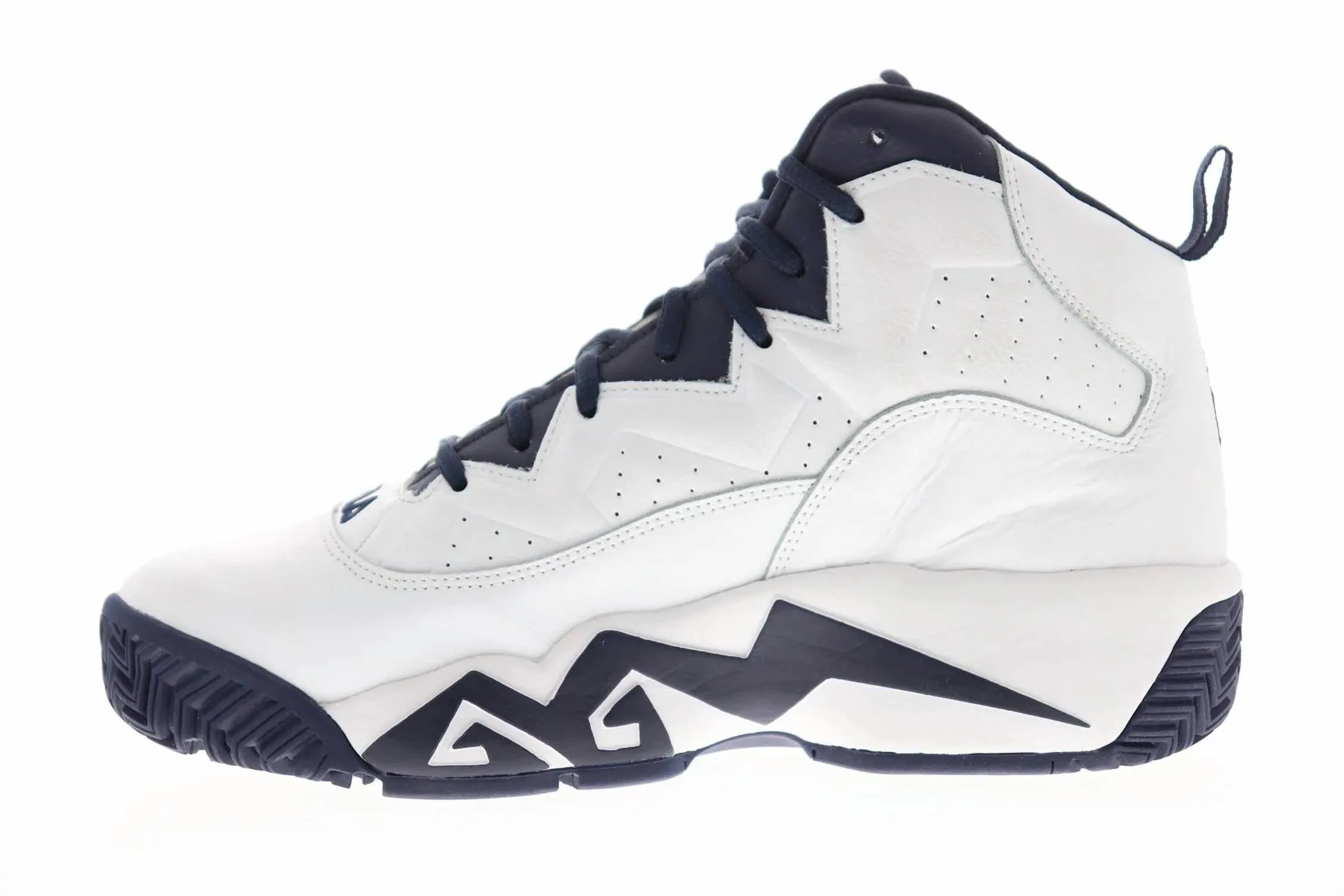 Men's Mb Leather Athletic Basketball Shoe In White/navy/red