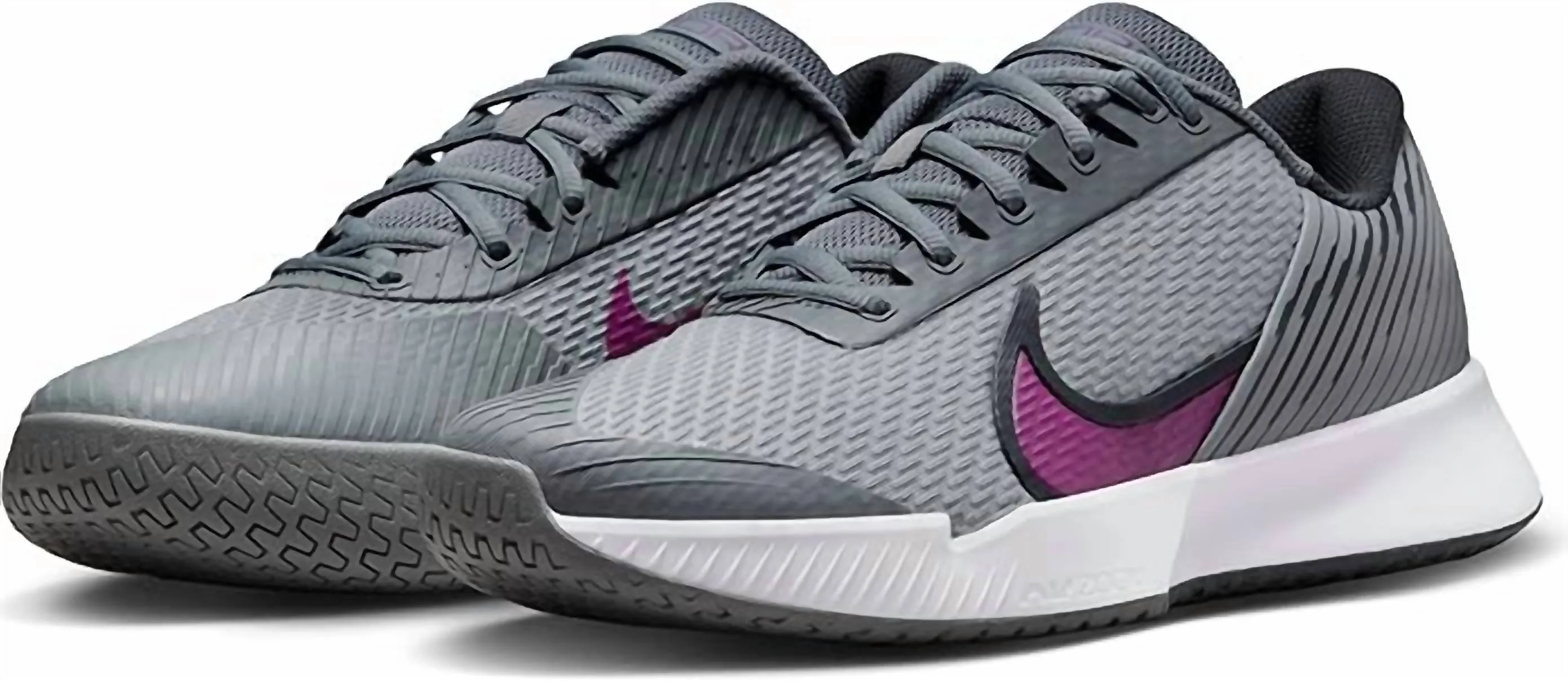 Men's Zoom Vapor Pro 2 Hard Court Tennis Shoes In Smoke Grey/dark Smoke Grey/black/sangria