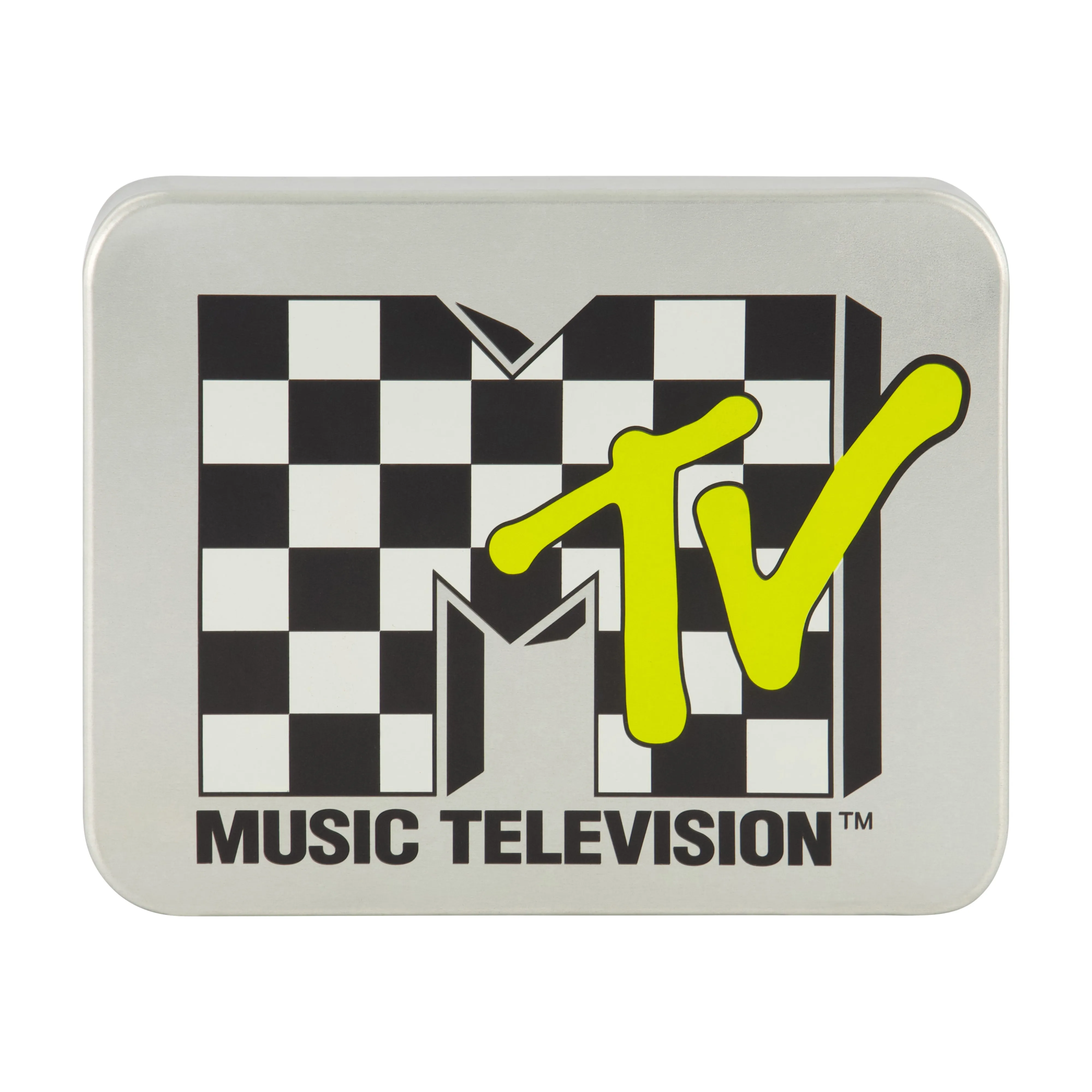 MTV LOGO WITH CHECKERBOARD PATTERN Bifold Wallet, Slim Wallet with Decorative Tin for Men and Women ecco Shoes