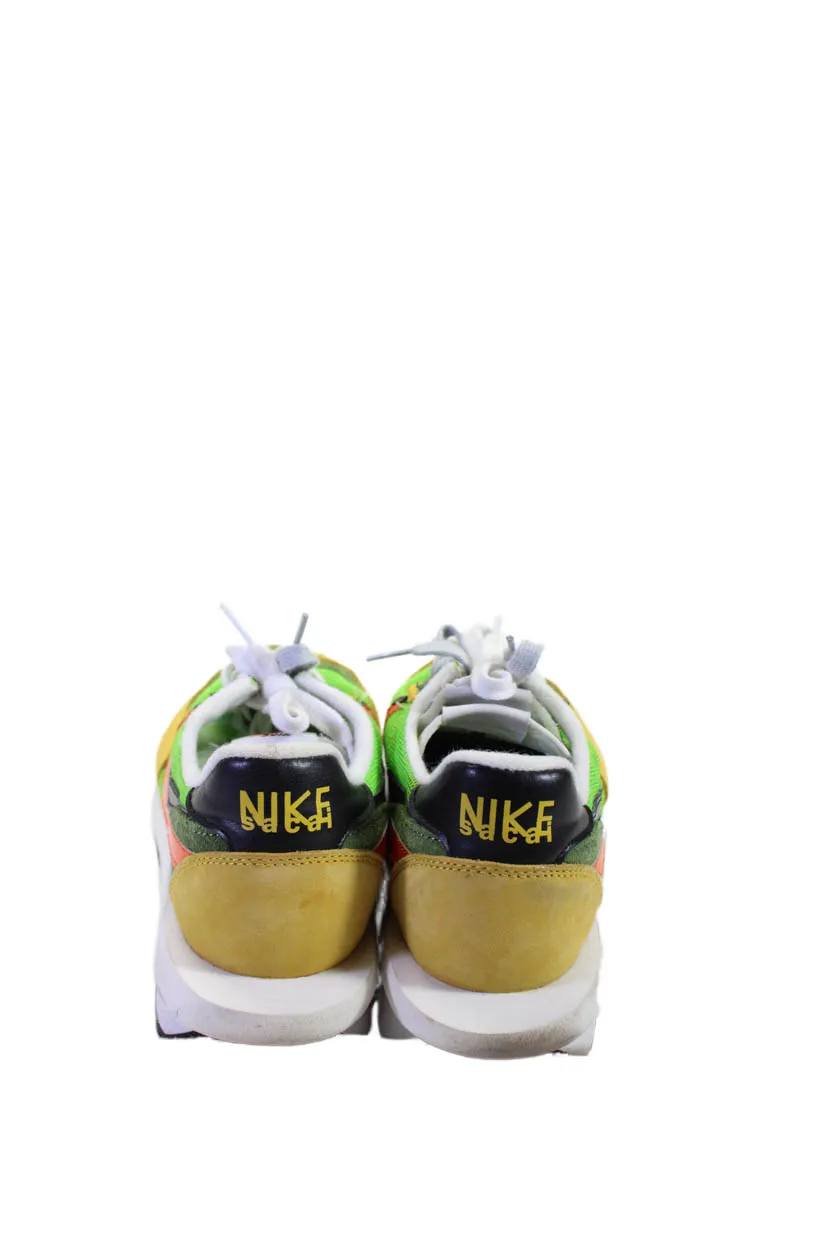 Nike x Sacai Mens LD Waffle Gusto Mesh Suede Trim Sneakers Green Gusto