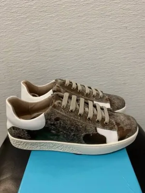Nori Sneaker In Bronze Calf Hair