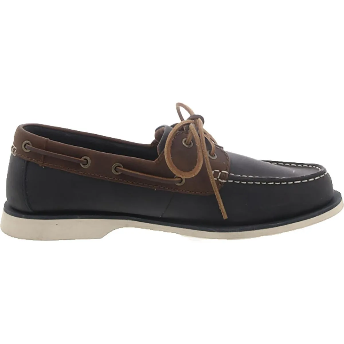 Port View Mens Leather Slip On Boat Shoes